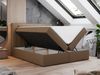 Boxspringbett - Polsterbett mit LED Kopfteil - GOLD-5 - 140x200cm - Braun Kunstleder - H3 Bild 2