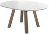 Esstisch Rund ausziehbar Edda 1 130 x 130 x 78 Küchentisch Asteiche/Weiß Matt Lack 13530-130 Bild 2