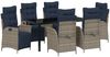 vidaXL Garten Essgruppe mit Kissen 7 pcs Grau und Schwarz Rattan 3380586 Bild 2