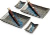 WestCraft Sushiteller SUSHI TELLER SET, Sushi Geschirr Set, Mehrteiliges Sushi-Set, (6 St), für 2 Personen Sushi-Teller, Schalen und Essstäbchen versch. Designs Bild 3