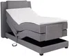 Vente-unique - CASTEL Bett Stoff Grau - B 123 cm x H 125 cm x L 218 cm Bild 3