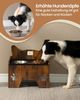 Erhöhte Hundenäpfe, Erhöhter Hundenapf, Hundenapfständer mit 2 Edelstahlnäpfen, Auslaufsicheres Hundenapf-Set, Futternäpfe, für Kleine Mittlere Große Hunde, Vintagebraun und Schwarz Bild 4