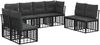 vidaXL Outdoor-Sofagarnitur Schwarz Polyester 3437437 Bild 2