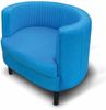 Casa Padrino Luxus Leder Sessel Blau / Schwarz - Wohnzimmer Echtleder Möbel Bild 2