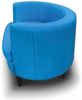 Casa Padrino Luxus Leder Sessel Blau / Schwarz - Wohnzimmer Echtleder Möbel Bild 3