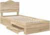 vidaXL Bettrahmen mit Kopfteil Sonoma-Eiche 90 x 190 cm Holzwerkstoff 3413659 Bild 5