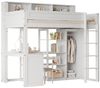 Odikalo Etagenbett Kinderbett Tisch Kleiderschrank integrierter Stauraum Weiß 90x200cm Bild 5
