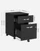 Vasagle Rollcontainer, abschließbar, Aktenschrank mit 2 Schubladen, 5 Rollen und verstellbarer Hängeregistratur, strukturierte Oberfläche, MDF/PVC, Schwarz, 43,8 x 40 x 54,7 cm Bild 5