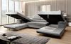 Designer Sofa Calvera U mit Schlaf- und Klappfunktion (Samt) Hellgrau Samt Bild 4