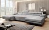 Designer Sofa Calvera U mit Schlaf- und Klappfunktion (Samt) Hellgrau Samt Bild 5