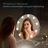 EMKE Runder Schminkspiegel Hollywood Spiegel mit Beleuchtung LED Tischspiegel, mit Touch, 3 Lichtfarben,9 Dimmbaren LED-Leuchtmitteln,7 x Vergrößerungsspiegel,Memory-Funktion, 360° Drehbar,Weiß,40 cm Bild 4