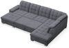 Selsey 'Jamaal' Wohnlandschaft mit Schlaffunktion und Stauraum linksseitig, Velours hydrophob, dunkelgrau Bild 4