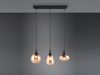 Ausgefallene LED Pendelleuchte 3-flammig, Glas amberfarbig, Breite 70cm Bild 3