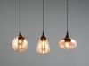 Ausgefallene LED Pendelleuchte 3-flammig, Glas amberfarbig, Breite 70cm Bild 5
