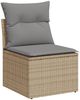 vidaXL 7-tlg. Garten-Sofagarnitur mit Kissen Beige Poly Rattan 3227032 Bild 3