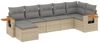 vidaXL 7-tlg. Garten-Sofagarnitur mit Kissen Beige Poly Rattan 3227032 Bild 2