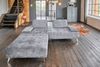 KAWOLA Sofa WIOLO Schlafsofa Daybed mit Hocker velvet grau 80 x 110 x 240 cm Bild 2