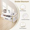 BarberPub Couchtisch Gold, Beistelltisch mit Schublade, Sofatisch mit 2 Ablagen, Moderner Wohnzimmertisch Metall, Kaffeetisch für Wohnzimmer, Schönheitssalon, Marmor-Weiß, 50x100,5x48cm, 2141 Bild 4