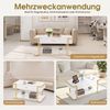 BarberPub Couchtisch Gold, Beistelltisch mit Schublade, Sofatisch mit 2 Ablagen, Moderner Wohnzimmertisch Metall, Kaffeetisch für Wohnzimmer, Schönheitssalon, Marmor-Weiß, 50x100,5x48cm, 2141 Bild 5