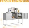 Sideboard 120x40x75 cm, 6 Fächer, weißes Metalll mit Pulverbeschichtung Bild 4