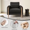 Merax Relaxsessel Armlehnenstuhl mit Dickem Kissen, Bequemer Einzelsessel mit Weicher Polsterung, Büro oder Schlafzimmer, Komfortabler Sessel, Dunkelgrau Bild 3