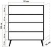 Dmora Kommode Agyemang, Wohnzimmerbuffet, Wohnzimmer-Sideboard, Moderne Küchen-Speisekammer, 95x36h111 cm, Eiche Bild 3