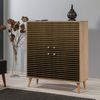 Dmora Kommode Agyemang, Wohnzimmerbuffet, Wohnzimmer-Sideboard, Moderne Küchen-Speisekammer, 95x36h111 cm, Eiche Bild 2