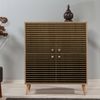 Dmora Kommode Agyemang, Wohnzimmerbuffet, Wohnzimmer-Sideboard, Moderne Küchen-Speisekammer, 95x36h111 cm, Eiche Bild 4