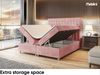 MEBLINI Boxspringbett ASTON 160x200 cm mit Bettkasten - H4/Rosa Samt Polsterbett - Doppelbett mit Topper & Taschenfederkern-Matratze Bild 5