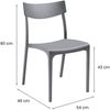 Dmora Gartenstuhl Lupia, Gartensitz, Outdoor-Stuhl, Outdoor-Sessel, Made in Italy, 54x46 h80 cm, Grau Bild 3