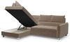 Ecksofa Schlafsofa Sofa MARNO in Stoff Vogue Taupe Ottomane Links Bild 2