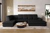 99rooms Toscana Wohnlandschaft Strukturstoff NEVE Schwarz Rechts mit Schlaffunktion Lieferung Wohnung Bild 1