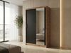 Beautysofa Kleiderschrank HELA moderner Kleiderschrank mit Spiegel (Schiebetürenschrank mit Kleiderstange und Regalböden, Schrank für Schlafzimmer, Flur & Ankleidezimmer) wahlweise ohne oder mit Schubkasteneinsätzen Bild 2