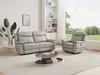 Vente-unique - ADELIO Sofa and armchair set Leder Grau - B 95 cm x H 102 cm x L 105 cm210 cm Bild 2