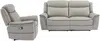 Vente-unique - ADELIO Sofa and armchair set Leder Grau - B 95 cm x H 102 cm x L 105 cm210 cm Bild 4