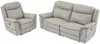 Vente-unique - ADELIO Sofa and armchair set Leder Grau - B 95 cm x H 102 cm x L 105 cm210 cm Bild 3