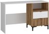 Jugendzimmer Set RISBY-129 mit Eckkleiderschrank und Schreibtisch in Eiche mit weiß und Rillen Design Bild 5