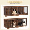 Hundekäfig Möbel für 2 Hunde, Doppel-Hundekäfig mit Trennwand, Robuste Hundebox aus Holz, Hundekäfige mit Scheunentür, TV-Ständer-Design für Mittelere/Große Hunde, Vintagebraun Bild 4
