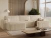 GRAINGOLD Wohnlandschaft U-Form Aurora U, Ecksofa mit Schlaffunktion, Bettkasten, mit losen Kissen, Cord-Stoff, Beige Bild 3