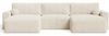 GRAINGOLD Wohnlandschaft U-Form Aurora U, Ecksofa mit Schlaffunktion, Bettkasten, mit losen Kissen, Cord-Stoff, Beige Bild 2