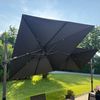 PURPLE LEAF Sonnenschirm Außenbereich Rechteckiger großer Seitlich Neigender Ampelschirm, LxB: 300x200 cm, 360°Rotation, Sonnenschutz UV50+, mit Schirmständer Bild 2