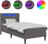 vidaXL Bettgestell mit Matratze Grau 90 x 200 cm Kunstleder 3414897 Bild 3