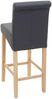 Barhocker HWC-C33, Barstuhl Tresenhocker, Holz MVG-zertifiziert ~ grau matt, helle Beine, Kunstleder Bild 5