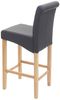 Barhocker HWC-C33, Barstuhl Tresenhocker, Holz MVG-zertifiziert ~ grau matt, helle Beine, Kunstleder Bild 4