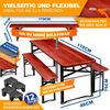 KESSER® Bierzeltgarnitur, 3-teilig, klappbar, Holz / Stahl grün, Rotbraun, 170 x 46 x 75 cm Bild 2