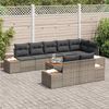 vidaXL Gartensofa-set mit Kissen 9 pcs Grau Poly Rattan 3348115 Bild 3