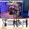 Hochbett mit RGB LED-Streifen, Schreibtisch, Lattenrost, Trittleiter, Kleiderstange, Regal, USB und Type-C, 90x200 cm, Kinderbett mit Rausfallschutz Bild 5