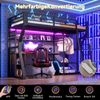 Hochbett mit RGB LED-Streifen, Schreibtisch, Lattenrost, Trittleiter, Kleiderstange, Regal, USB und Type-C, 90x200 cm, Kinderbett mit Rausfallschutz Bild 3