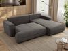 Ecksofa OVO mit schlaffunktion und bettkasten, Wellenfeder, lose Kissen, L-form 271x195 cm - Dunkelgrau Velvet - rechte Seite Bild 4
