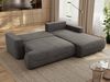Ecksofa OVO mit schlaffunktion und bettkasten, Wellenfeder, lose Kissen, L-form 271x195 cm - Dunkelgrau Velvet - rechte Seite Bild 3